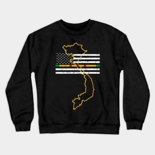 Vietnam Veteran Thin Line American Flag Pride Crewneck Sweatshirt